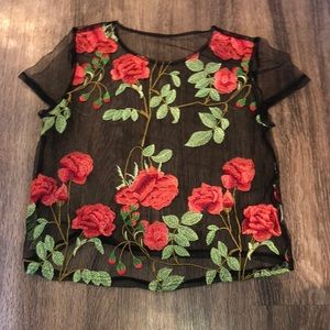 See-through rose shirt